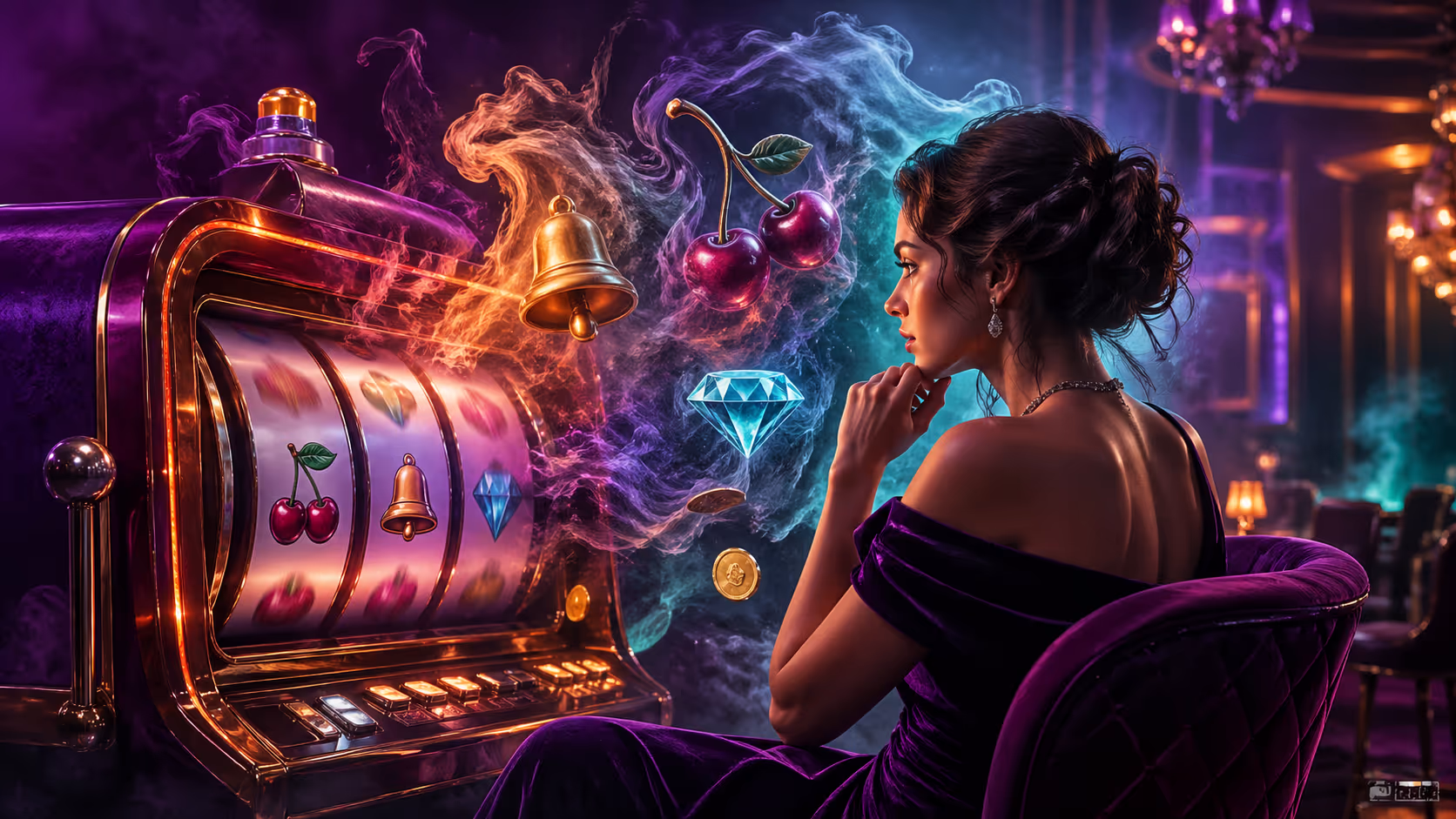 Close-up of slot reels showing dramatic near-miss with glowing symbols at Wantedwin Casino