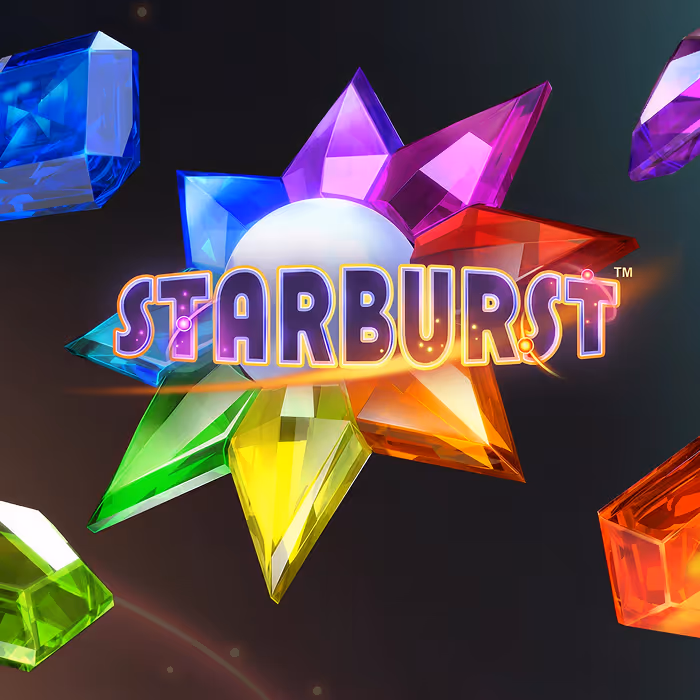 Starburst slot featuring expanding wilds and vibrant gemstone symbols with cosmic theme